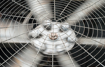 spinning blades closeup of ventilator hvac